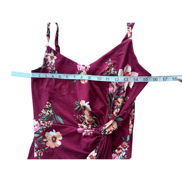 Nine Britton Vivienne Twist-Front Fitted Midi Floral Dress Sleeveless S NWOT - Picture 6 of 9